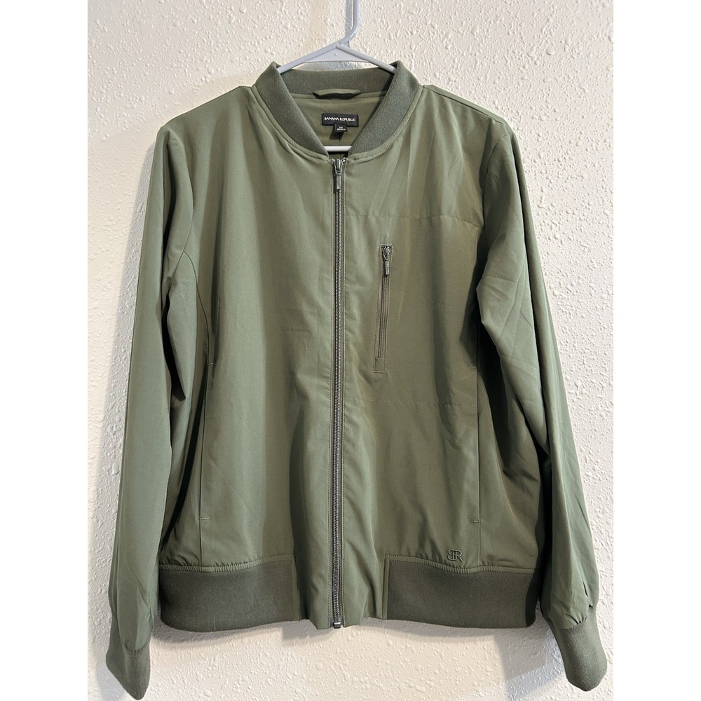 Banana Republic Green Zip bomber Jacket M Recycled Machine Washable